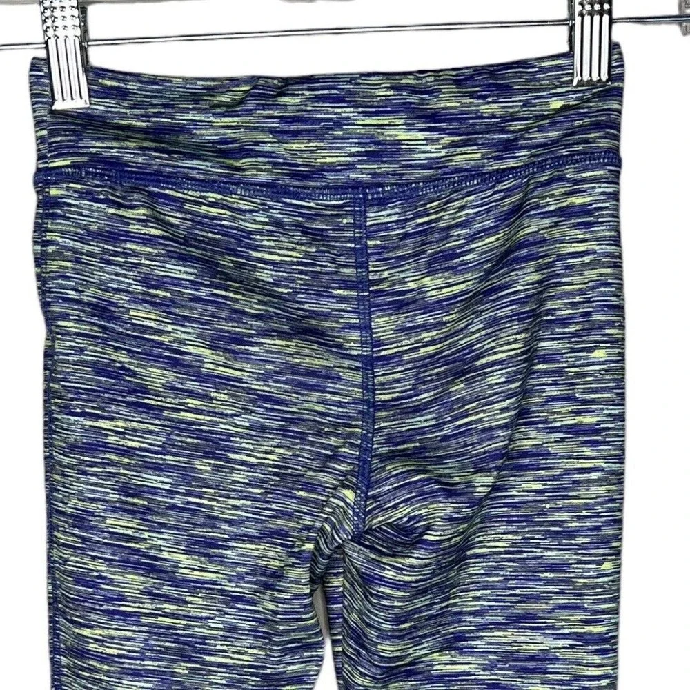 Gap Fit Leggings Girls Small Blue Yellow Marled Capri Crop Loungewear Athleisure
